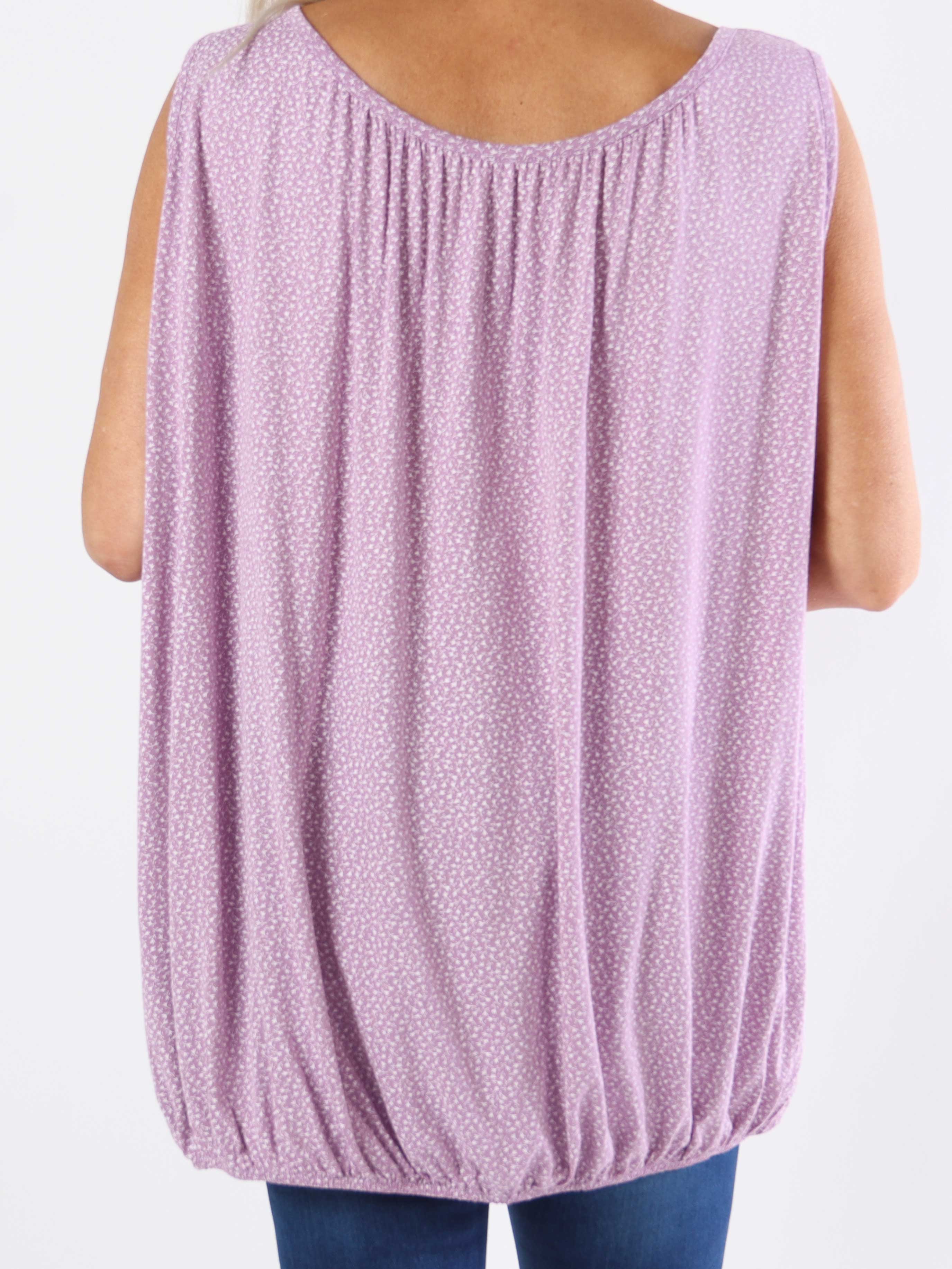 Miracle Flower Top - Plus size top i viskose med elastik forneden